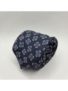 Vintage Polo by Ralph Lauren 100% Silk Men's Tie Italy - Blue Geometric Floral